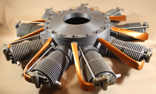 LeRhone rotary engine- Half cylinders